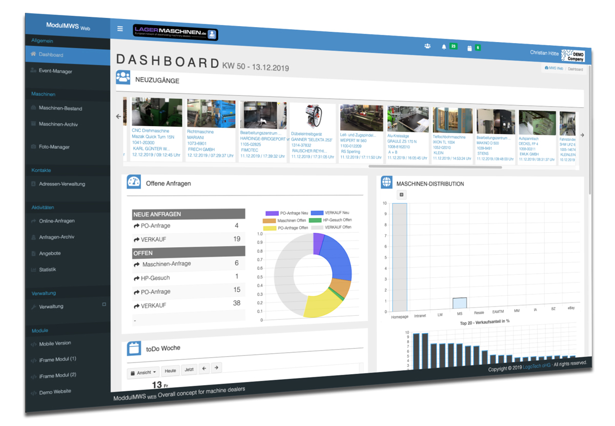 Bild Modul MWS Maschinenverwaltung